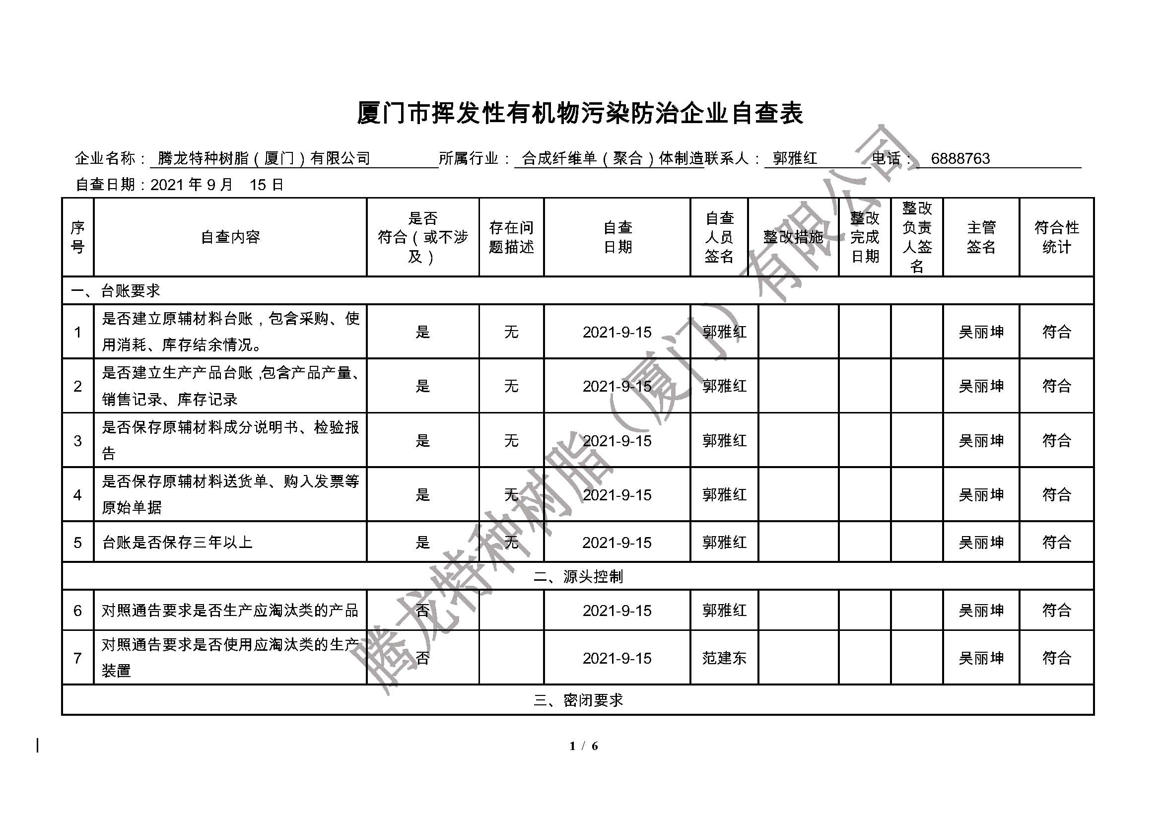 腾龙树脂 厦门市挥发性有机物污染防治企业自查表（2021年第三季度）_页面_1.jpg